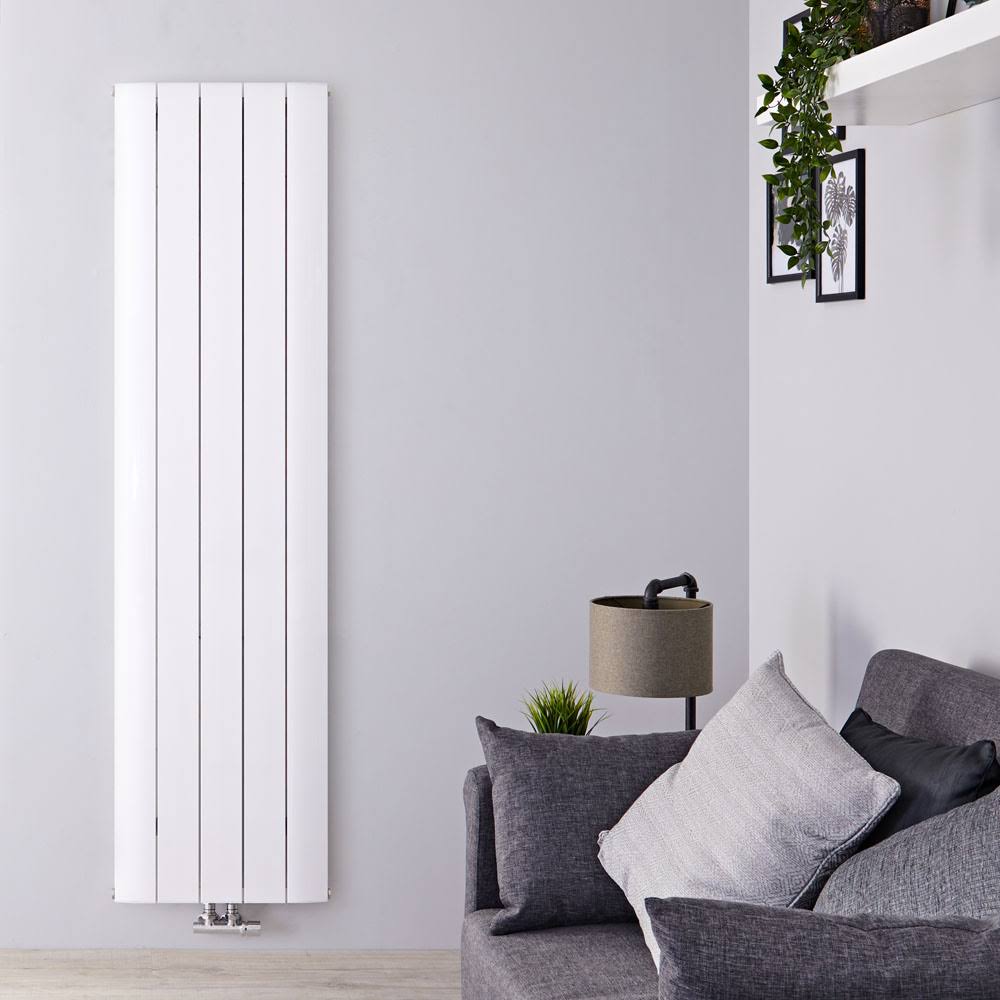 Hudson Reed Aurora - Hot Water Radiator - 71x22 x 19x22 - Vertical European Design - White