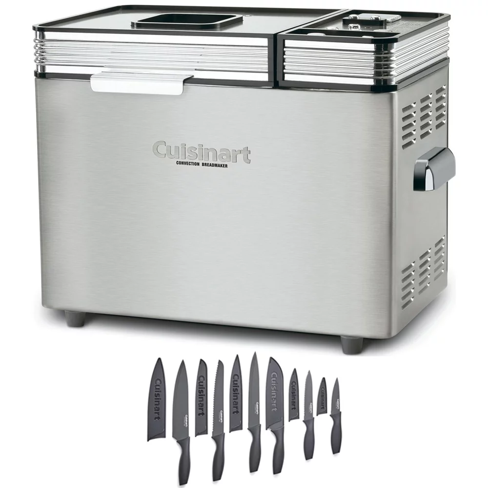 Cuisinart CBK-200 Convection Bread Maker Bundle with Cuisinart 12 Piece Ceramic Coated Cutlery Set Matte Black