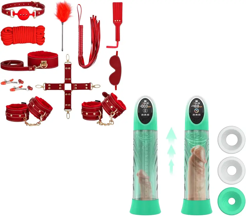 Sex Bondage 11PCS Sets and Electric Penis Pump - Kansas Nuitrition - HNZSDS