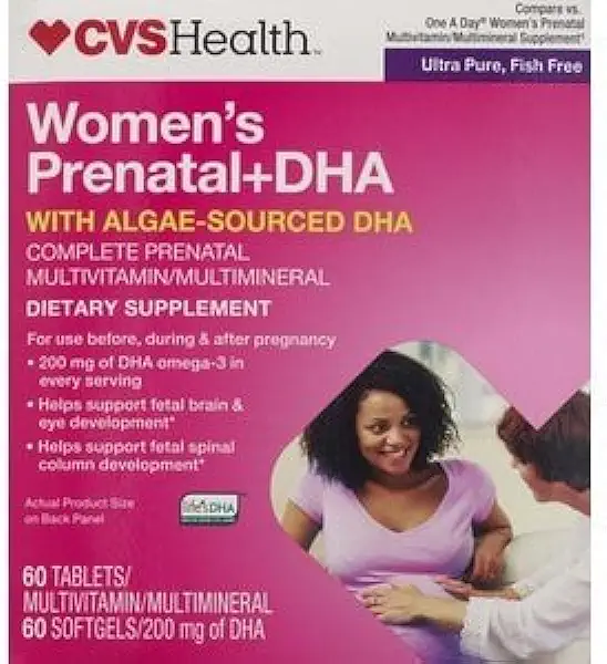 CVS DHA Prenatal Multivitamin 2 Step Program Tablets - 60 day - Kansas Nuitrition - HNZSDS