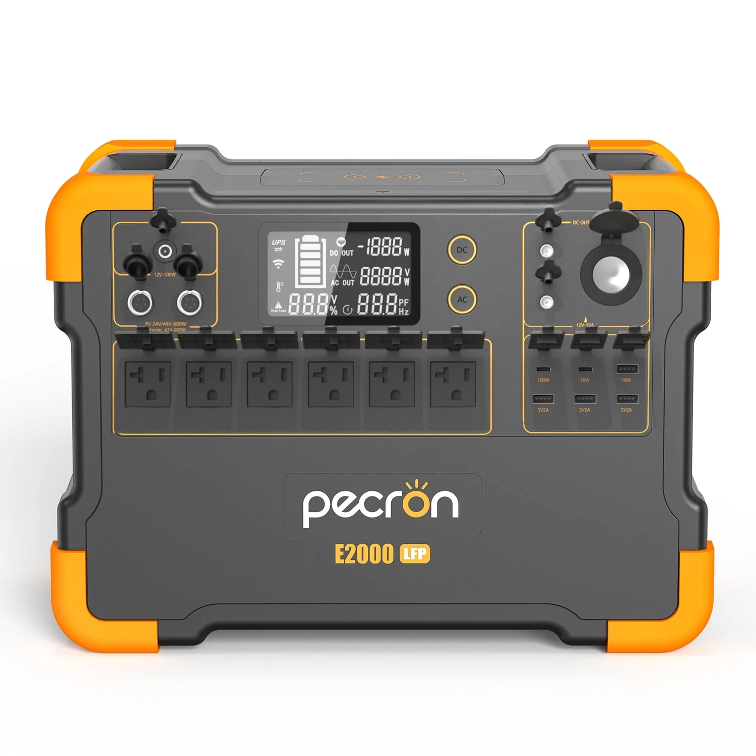 PECRON E2000LFP Portable Power Station 1920Wh Capacity 2000W AC Outlet Portable Solar Generator LiFePO4 Battery for Home Backup Outdoor Camping