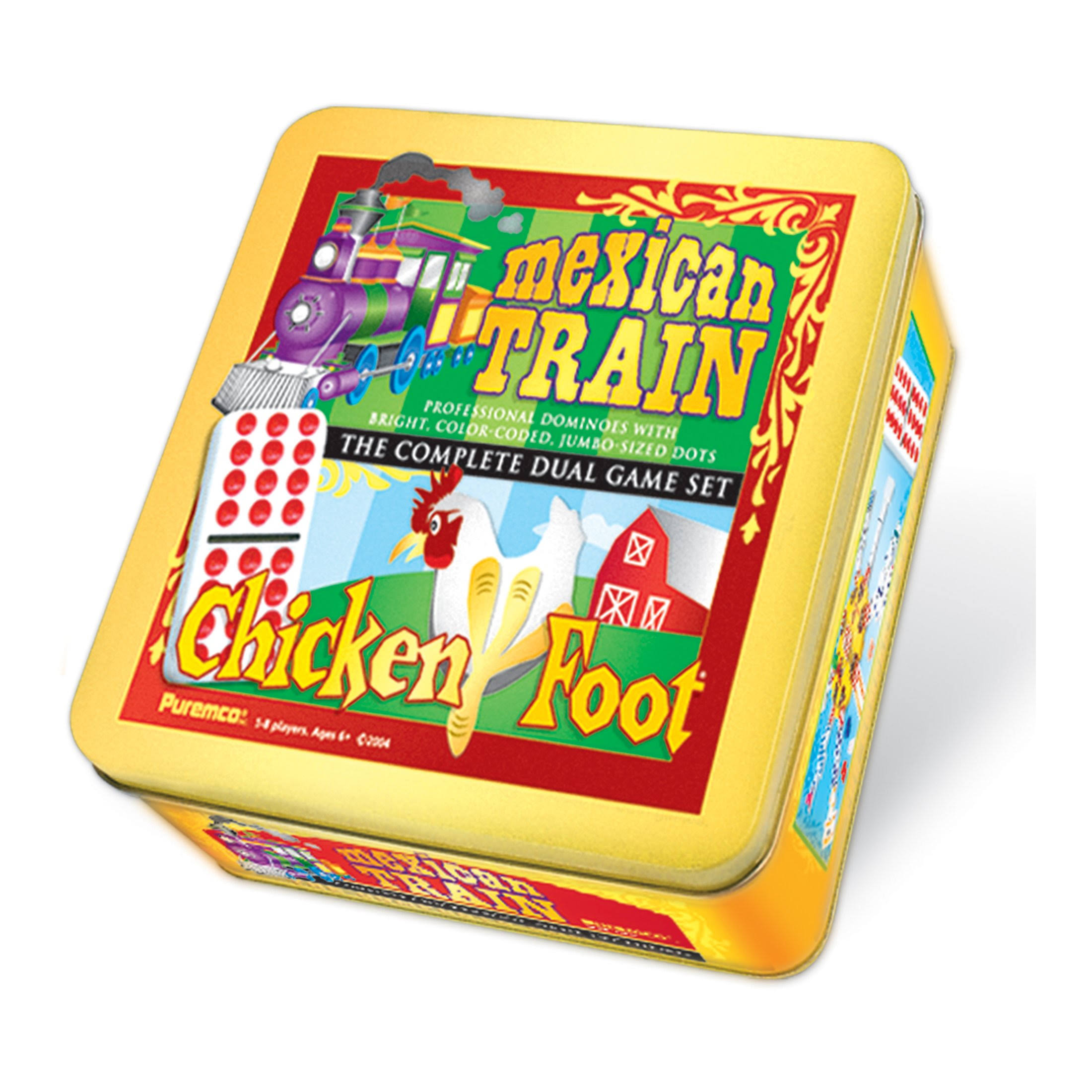 Puremco Mexican Train & Chickenfoot Dominoes Dual Game Set