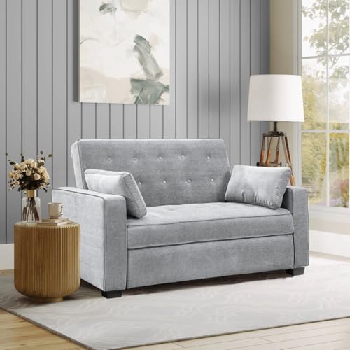 Serta Ainsley 72.6" Convertible Sleeper Sofa, Queen Size, Dreamcoil Comfort, Soft Velvet Fabric, Navy