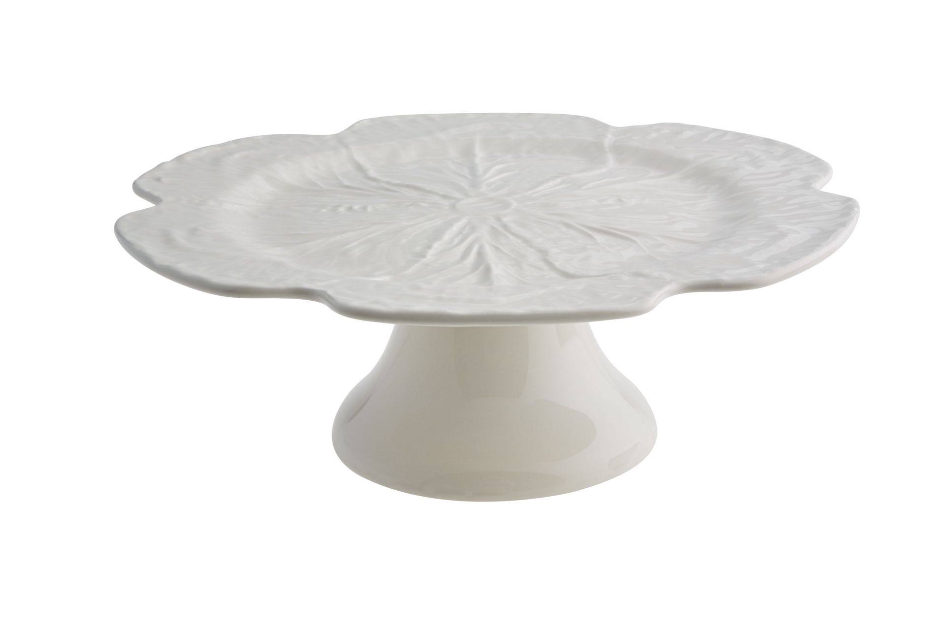 Bordallo Pinheiro Cabbage Beige Cake Stand