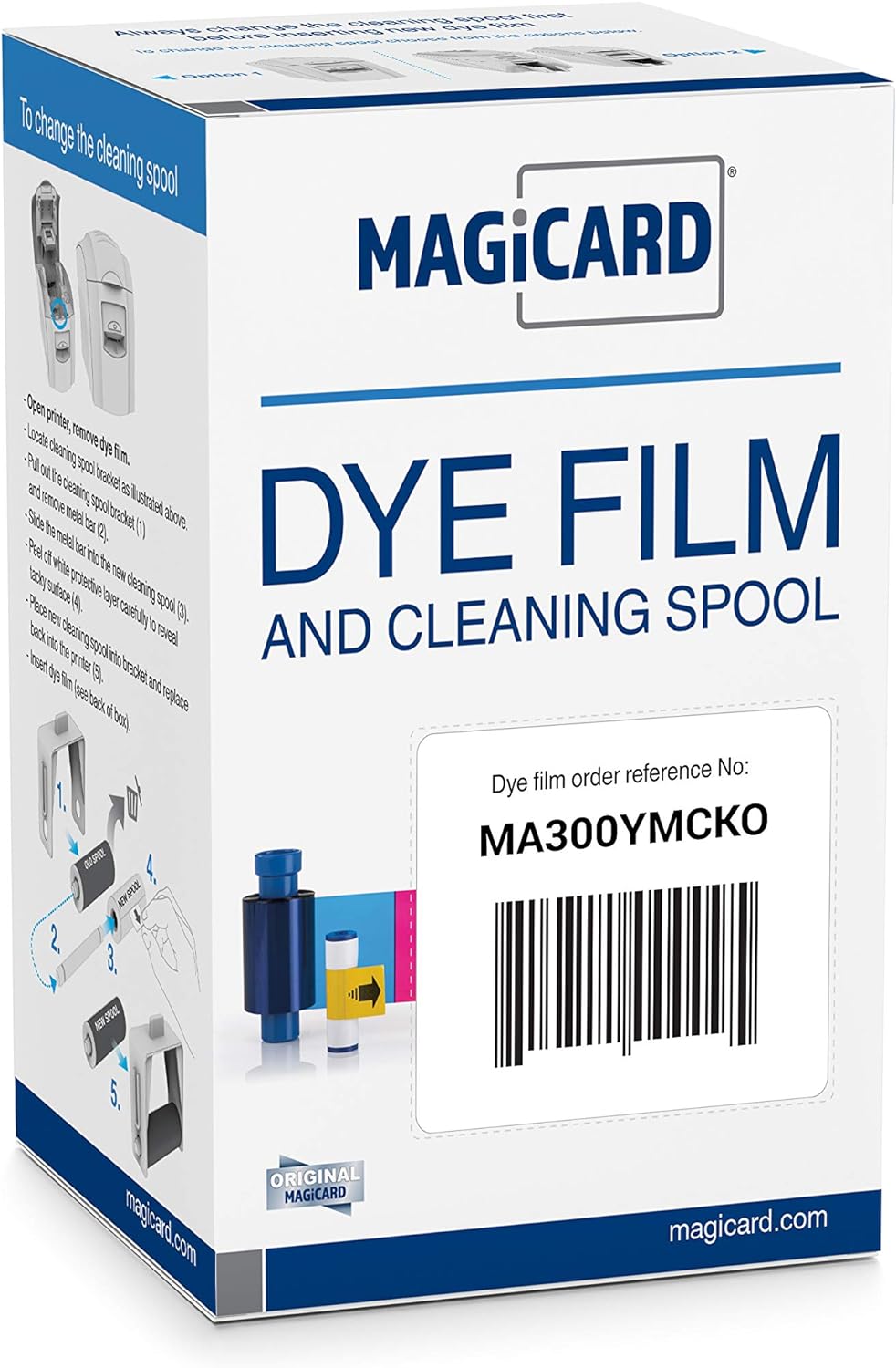 Genuine Magicard MA300YMCKO Color Ribbon for Enduro & Rio Printers,300 Images/roll