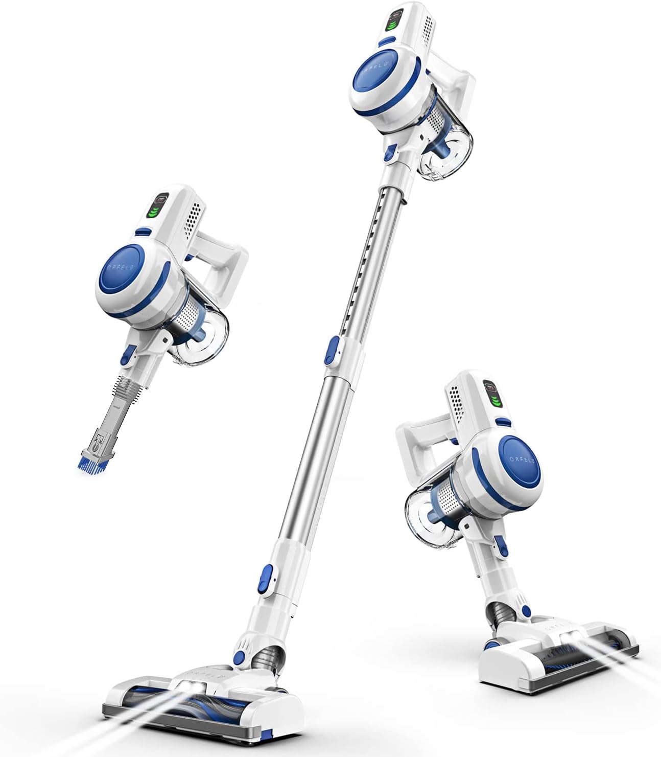 Cordless Vacuum Cleaner - ORFELD Upgraded 22000Pa Powerful Stick Vacuum, 30Mins Runtime Detachable Battery