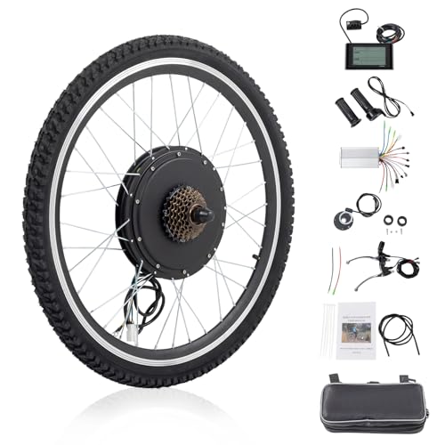 Ktaxon Electric Bike Conversion Kit, 48V 1000W Ebike Conversion Kit, 26" Front/Rear Wheel E-Bike Conversion Kits with PAS, LCD Display
