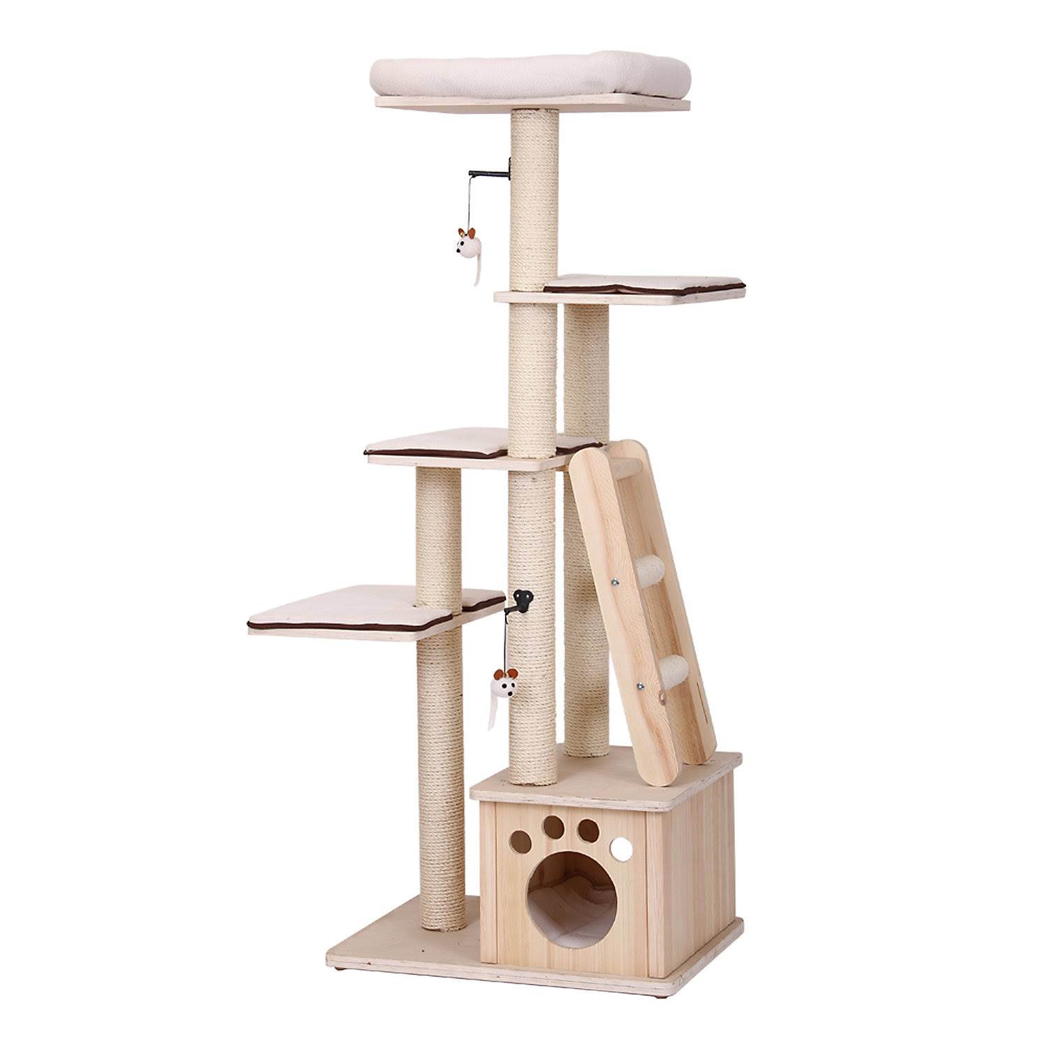 Petpals Cat Treeu0026 Condo Natural Loft Five-Tier Cat Tree One Size