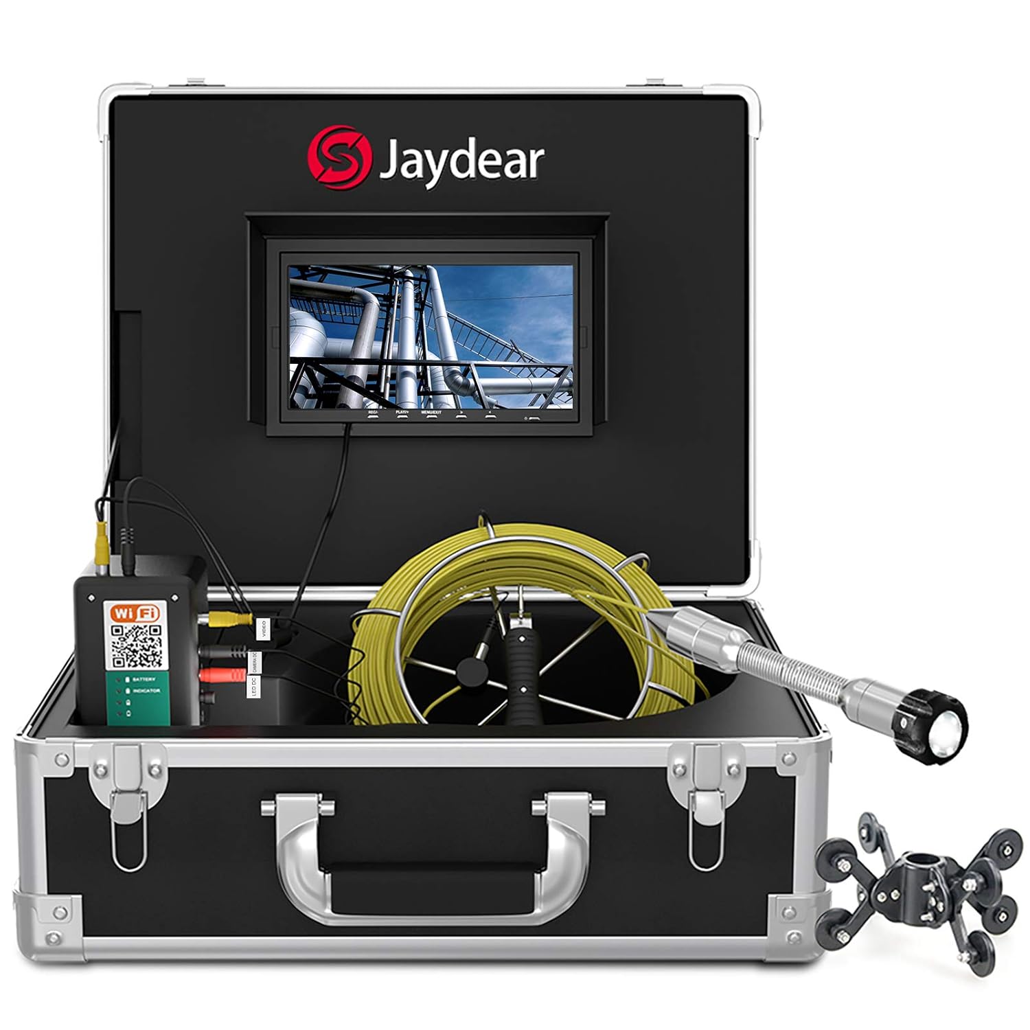 Sewer Camera, 165ft/50m Wireless Sewer Inspection Camera for Android/iOS, Max Connected to 5 Device, 7 Inch LCD Monitor WiFi Endoscope Borescope