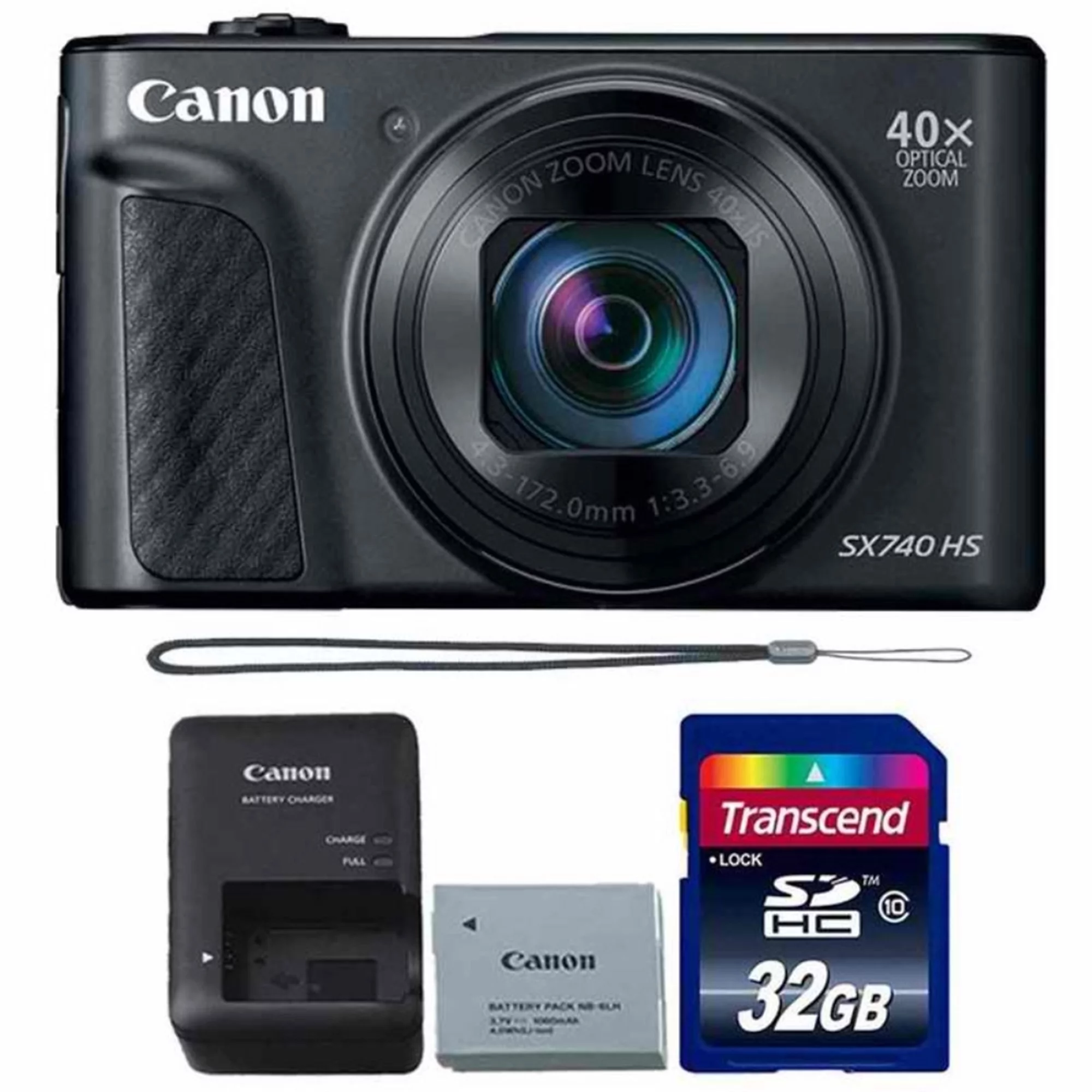 Canon PowerShot SX740 HS 20.3MP Digital Camera Black 40x Optical Zoom with 32GB Memory card - Curated Treasures Market