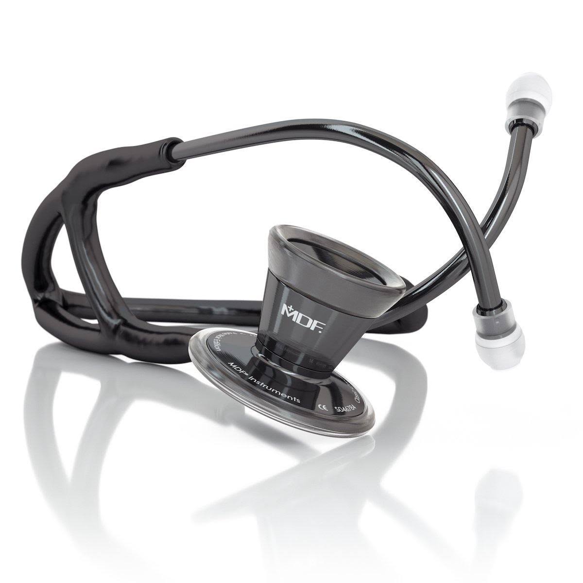 MDF ProCardial Cardiology Stethoscope, Stainless Steel, Adult, Dual Head, Free-Parts-for-Life, Black TUBE, PerlaNoire Chestpiece - Avayadevconnect