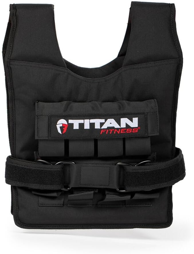 Titan Fitness Elite Series 40 LB Adjustable Weight Vest, (16) 2.5 LB Solid Cast Iron Weights, Body Weight Vests for Training Workout, Jogging, Cardio