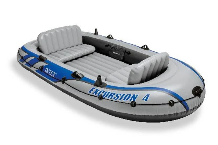 Intex Excursion 4 Inflatable Rafting/Fishing Boat Set with 2 Oars 68324EP