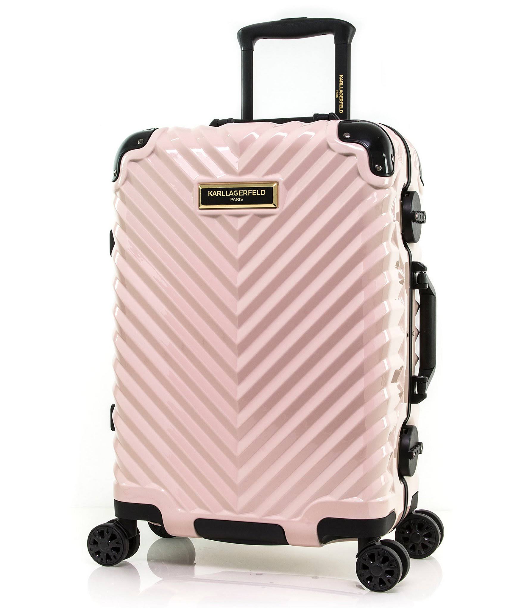 Karl Lagerfeld Paris Chevron 20 Carry-On Hardside Spinner - Blush