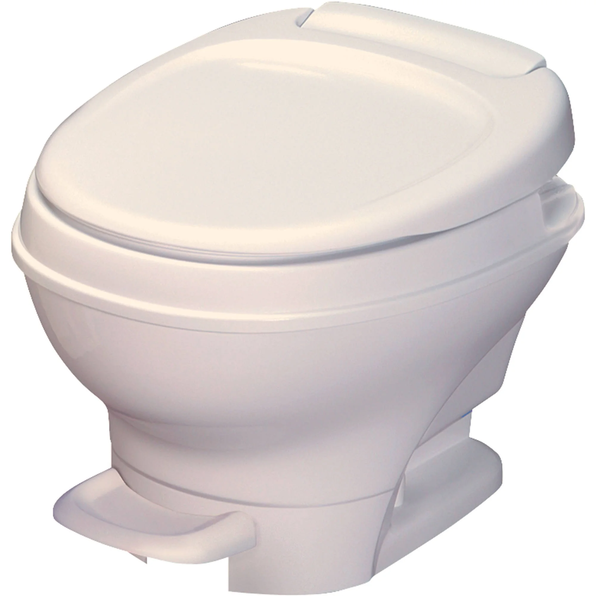 Thetford Aqua-Magic V RV Toilet Pedal Flush w/ Hand Sprayer, Low, Parchment, 31662, 12-15/16 x 17-13/16 x 15-1/8 in - Curated Treasures Market