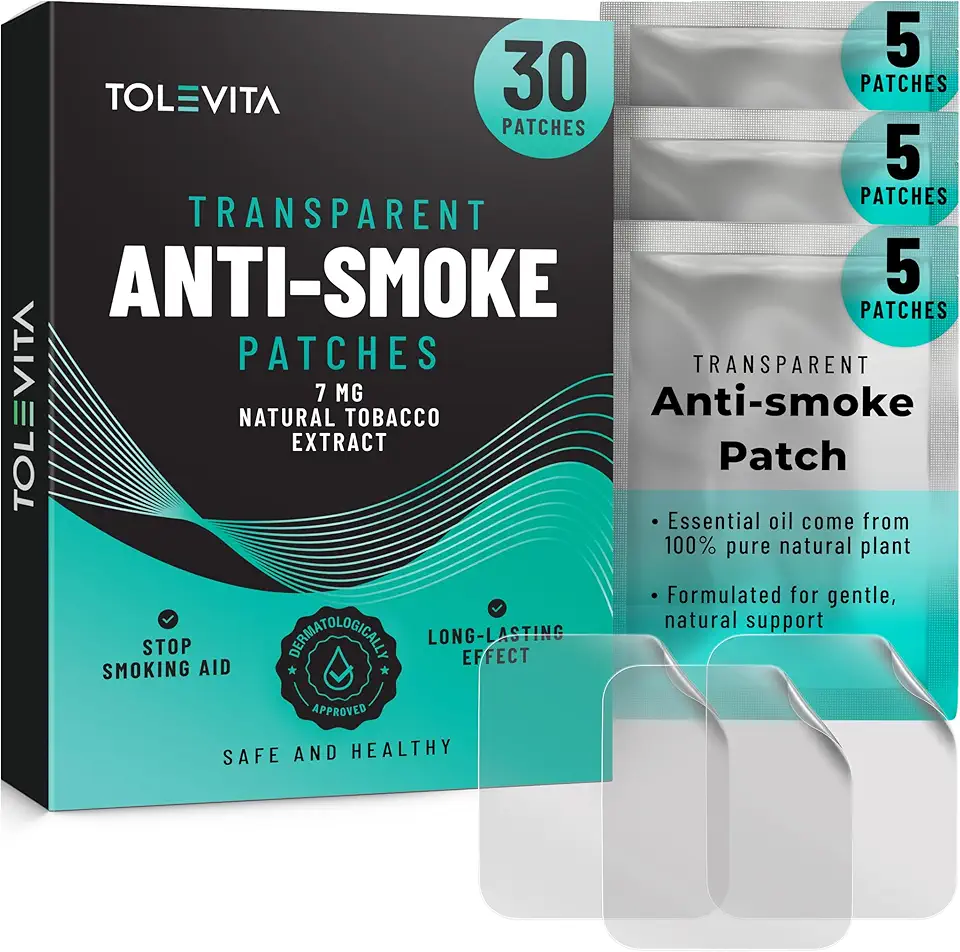 Anti- Smoke Herbal Patches Transparent 7 mg | Quit Smoking Patches to Help Reduce Cravings | Herbal Stop Smoking Aid for a Healthier Lifestyle