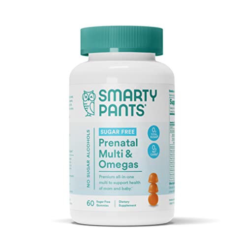 SmartyPants Prenatal Vitamins for Women, Sugar Free Gummies with Vitamin C, D3, Zinc, & Folate, Omega 3 ALA from Flax Seed Oil, Erythritol Free