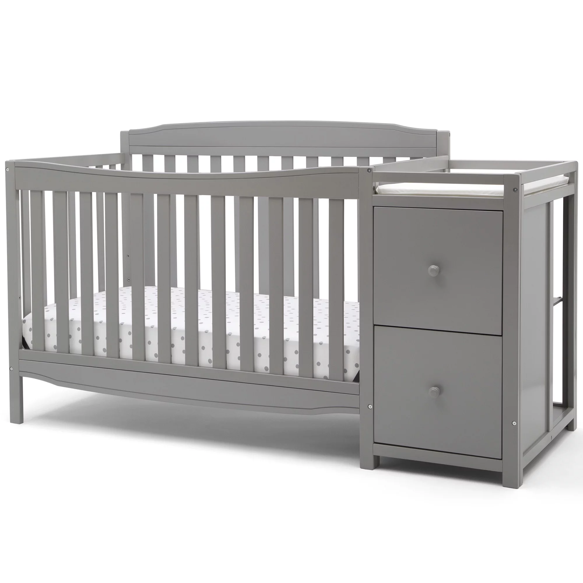Delta Children Mason 6-in-1 Convertible Crib and Changer, Gray