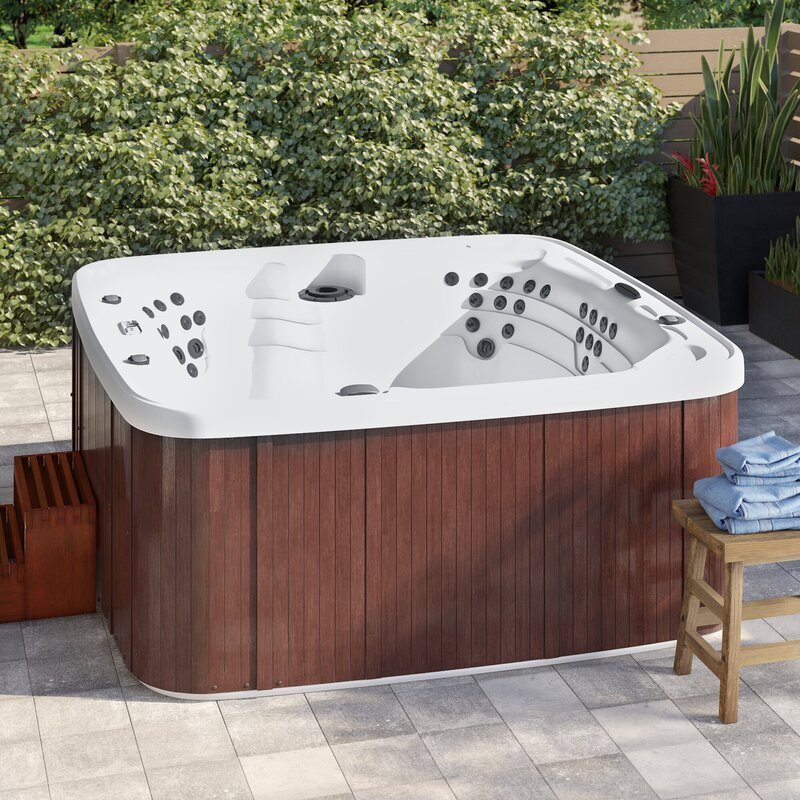 Lifesmart Spas 7 - Person 65 - Jet Square Hot Tub with Ozonator in Espresso