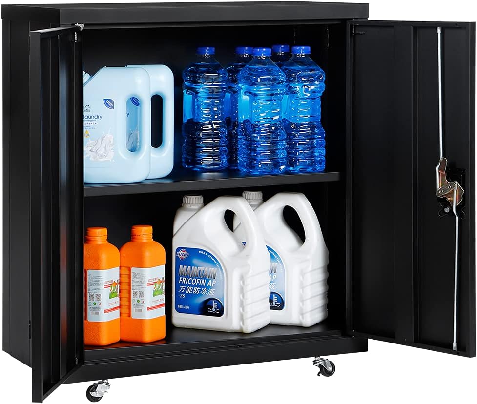 GREATMEET Metal Storage Cabinets with 1 Adjustable Shelve and Locking Doors