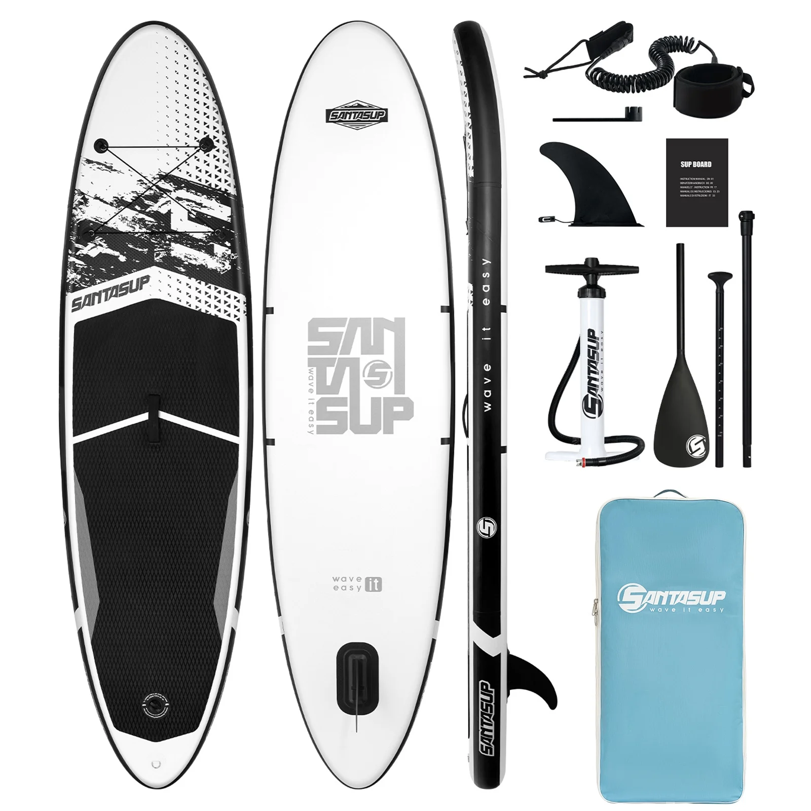 SUSIEBAY Inflatable Stand Up Paddle Board with Premium SUP Accessories and Surfing Backpack | 10‘6“ 11ft #Black, Wide Stance, Surf Control