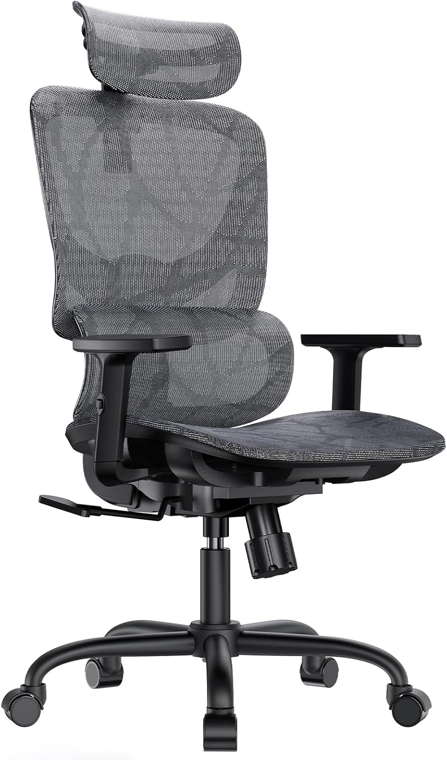HUANUO Ergonomic Mesh Office Chair, High Back Desk Chair with Adjustable Lumbar Support, Armrests, Rocking Tilt, Mesh Computer Gaming Chair
