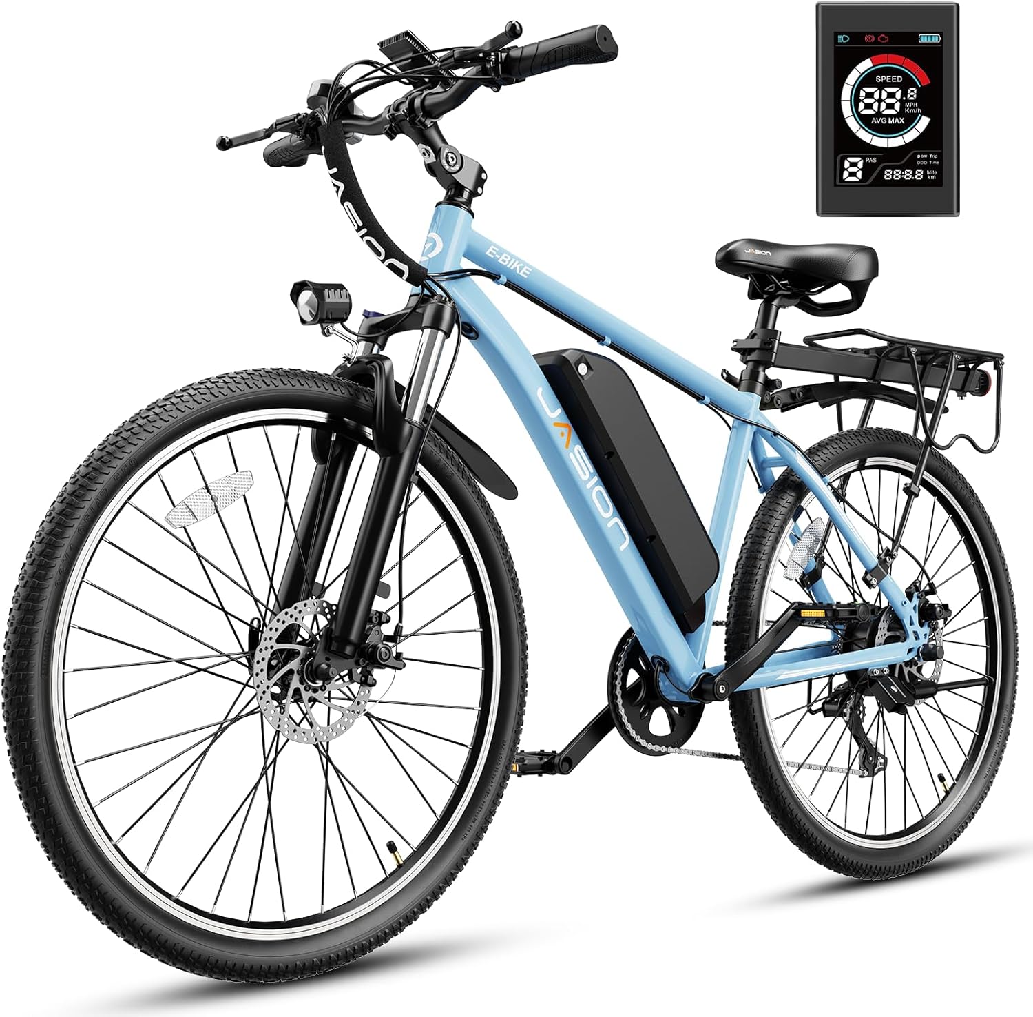 Jasion EB5 Plus 27.5" Electric Bike for Adults, 500W Brushless Motor (Peak 750W) Ebike