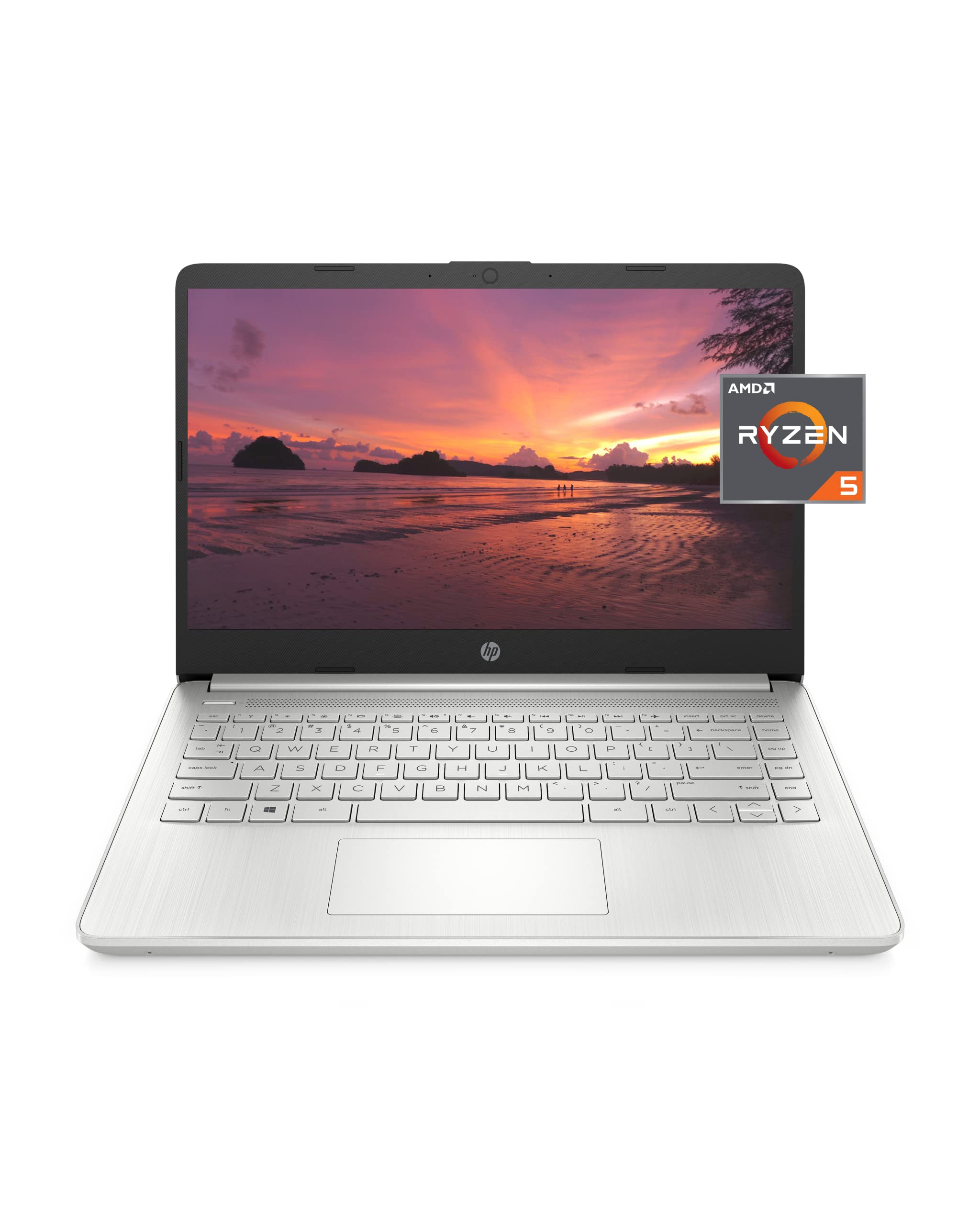 HP 14 Laptop, AMD Ryzen 5 5500U, 8 GB RAM, 256 GB SSD Storage, 14-inch Full HD Display, Windows 11 Home, Thin & Portable