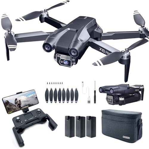 CHUBORY X10 PRO GPS Drone with Camera for Adults 4K UHD, 90 Min Long Flight Time,3280 FT Long Control Range, Auto Return, Follow Me, Brushless Motor