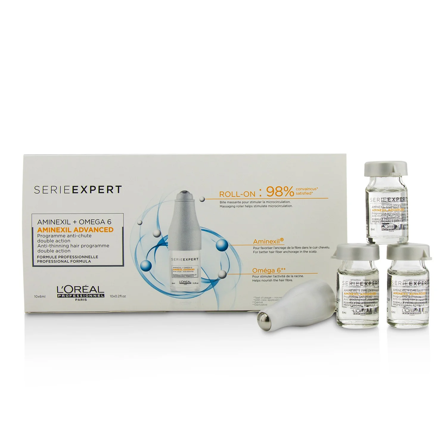 L'Oreal Professionnel Serie Expert - Aminexil Advanced Aminexil + Omega 6 Anti-Thinning Hair Programme Double Action 10x6ml/0.2oz