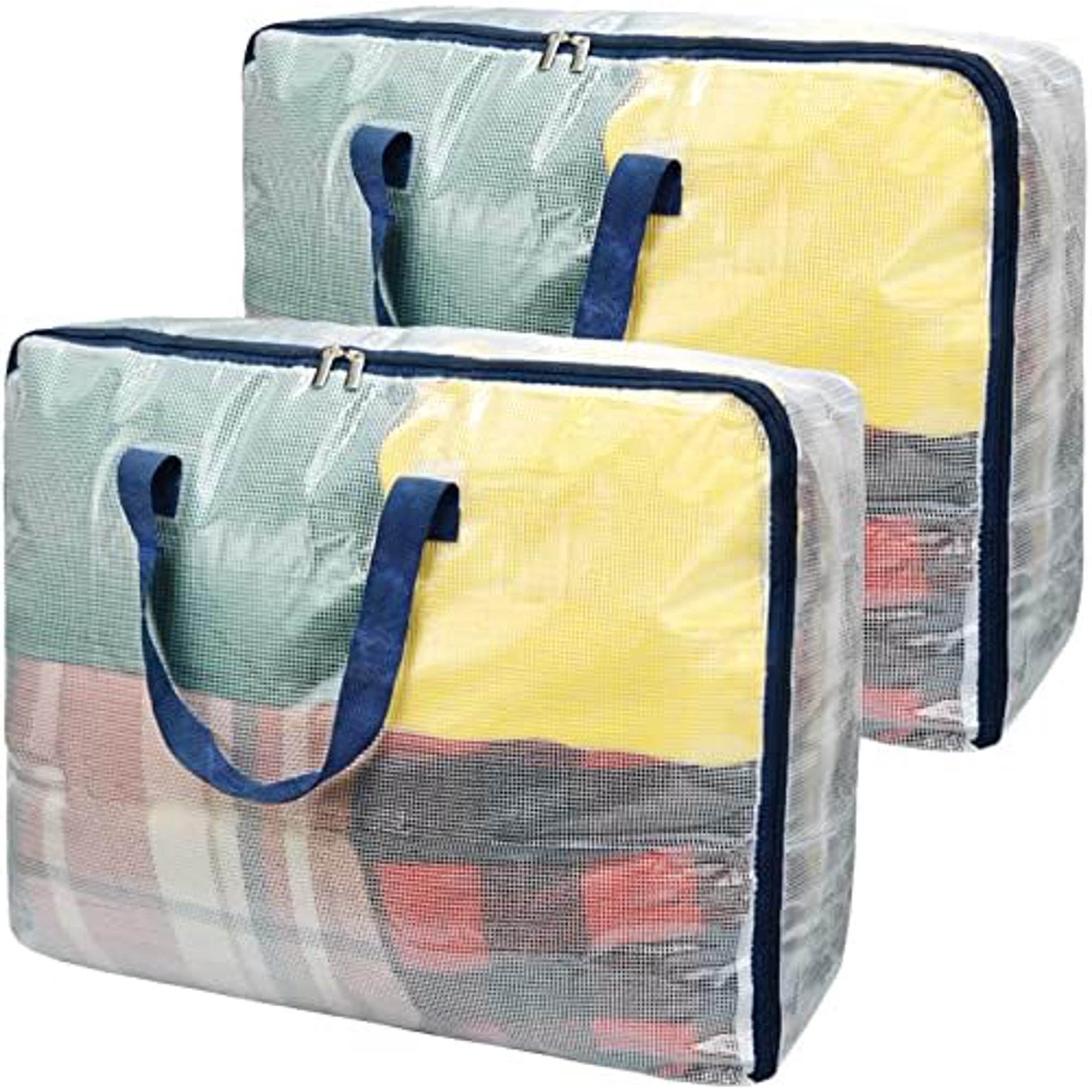 Clear Storage Bags with Zipper, 75L Extra Large Capacity - Closet, Underbed Storage Organizer for Clothes, Bedding, Comforter, Toys, Pillow &amp