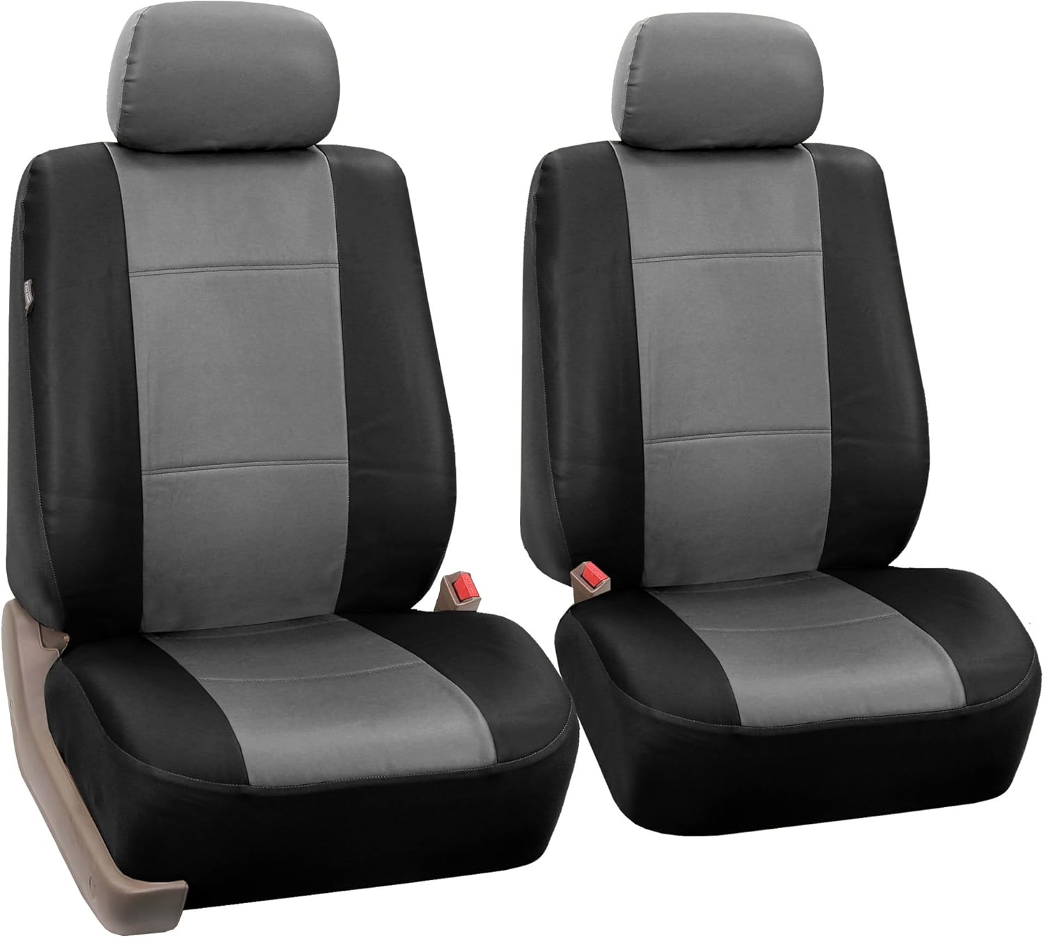 FH Group Car Seat Covers PU Leather Seat Covers Front Set – Universal Fit for Cars Trucks & SUVs (Tan) PU001102