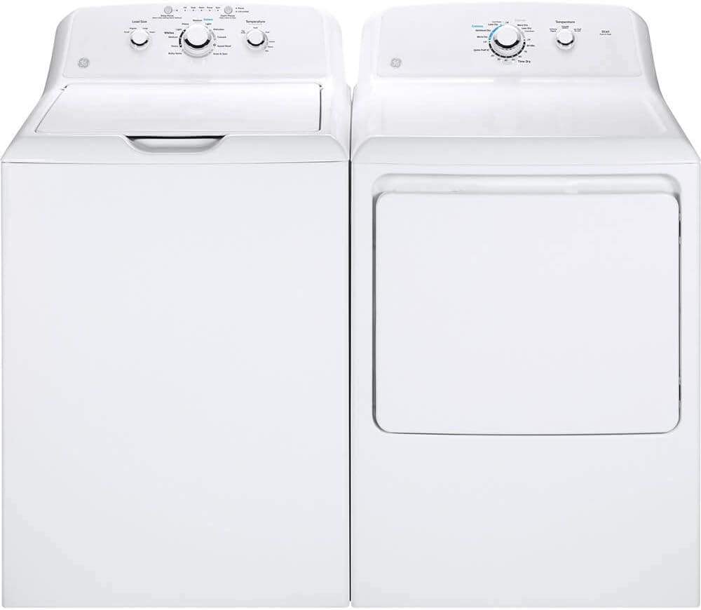 GE GTW335PR White Top Load Washer/Dryer Pair