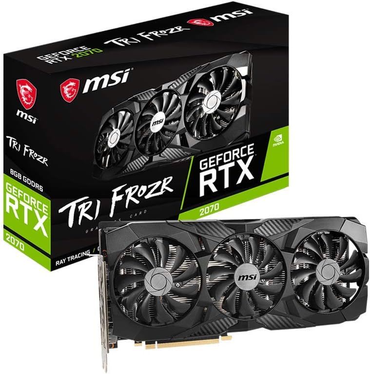 MSI Gaming GeForce RTX 2070 8GB GDRR6 256-Bit HDMI/DP DirectX 12 VR Ready Ray Tracing Turing Architecture HDCP Graphics Card (RTX 2070 TRI FROZR)