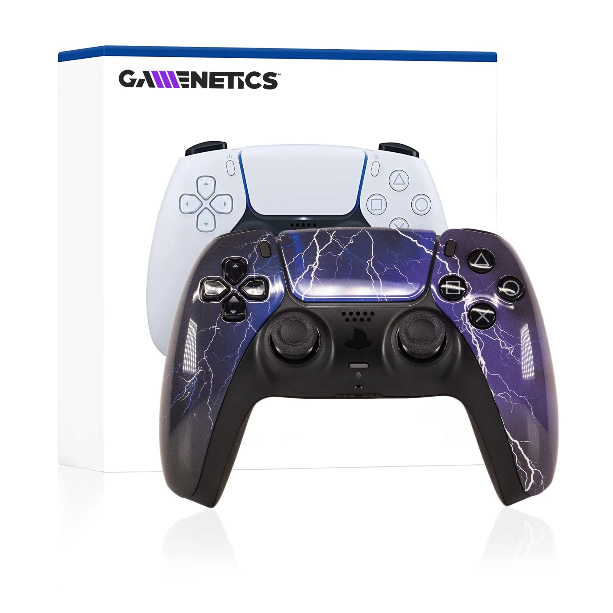 Gamenetics Custom Official Wireless Bluetooth Controller for PS5 Console - PC - Un-Modded - Video Gamepad Remote (Lightning)