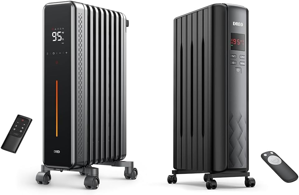 Dreo Radiator Heater, 1500W Portable Space Oil Filled with Remote Control & Radiator Heater