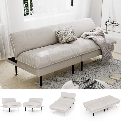 70" Futon Sofa Bed, 4 in 1 Multi-Function Couch Sleeper with Adjustable Backrest, Modern Convertible Futon, Recliner Small Loveseat for Living Room