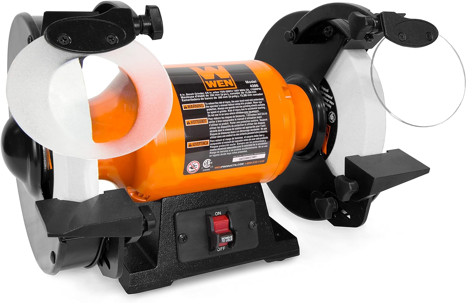 WEN BG4286 3-Amp 8-Inch Slow Speed Bench Grinder