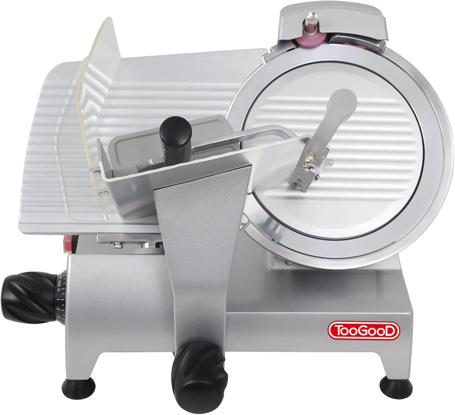 Toogood Premium Commercial 180w, 1/4HP Electric Meat Slicer, 8.7 Italian Carbon Steel Blade, Quiet Performance, Frozen Meat/ Cheese/ Food Slicer