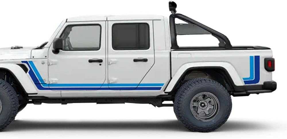 Retro Side Stripes Graphics Vinyl Decals Compatible with JT Gladiator