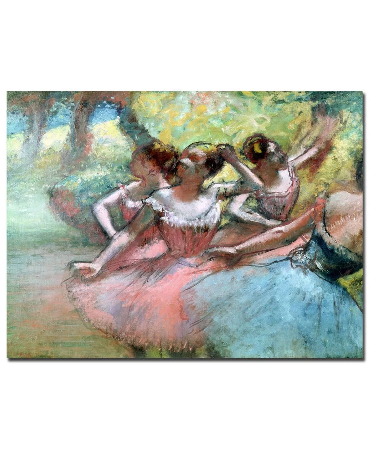 Trademark Global Edgar Degas Four Ballerinas on The Stage Canvas Art