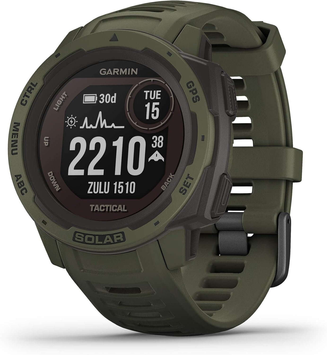 Garmin Instinct Solar Tactical, Solar-Powered Rugged Outdoor Smartwatch with Tactical Features, Built-in Sports Apps and Health Monitoring