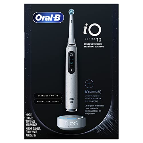Oral-B iO Series 10 Rechargeable Electric Toothbrush with Visible Pressure Sensor to Protect Gums, 2 Min Timer, 7 Cleaning Settings