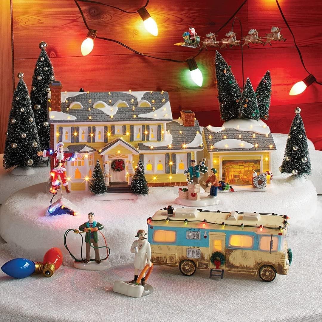 Christmas Holiday House Village Snow Village Christmas Vacation Lighted Building The Griswold Holiday Garage Lit Building Xmas Village Houses Gifts