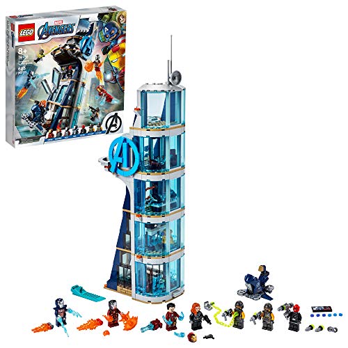 LEGO Marvel Avengers: Avengers Tower Battle 76166 Collectible Building Toy with Action Scenes and Superhero Minifigures