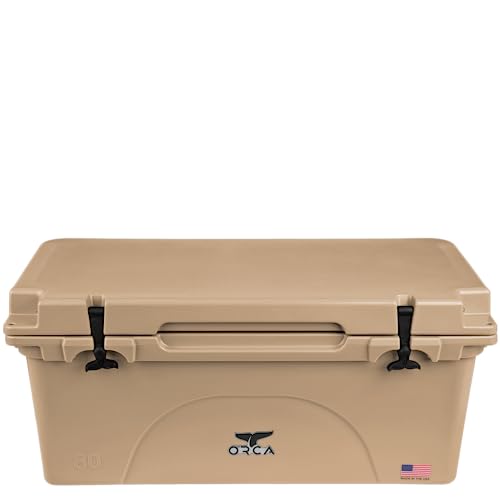ORCA 80-Quart Insulated Hard Cooler with Flexible Grip Handles, Padlock Ready, Keeps Ice Cold for Days, Rugged, Sturdy for Beach, Camping, Travel