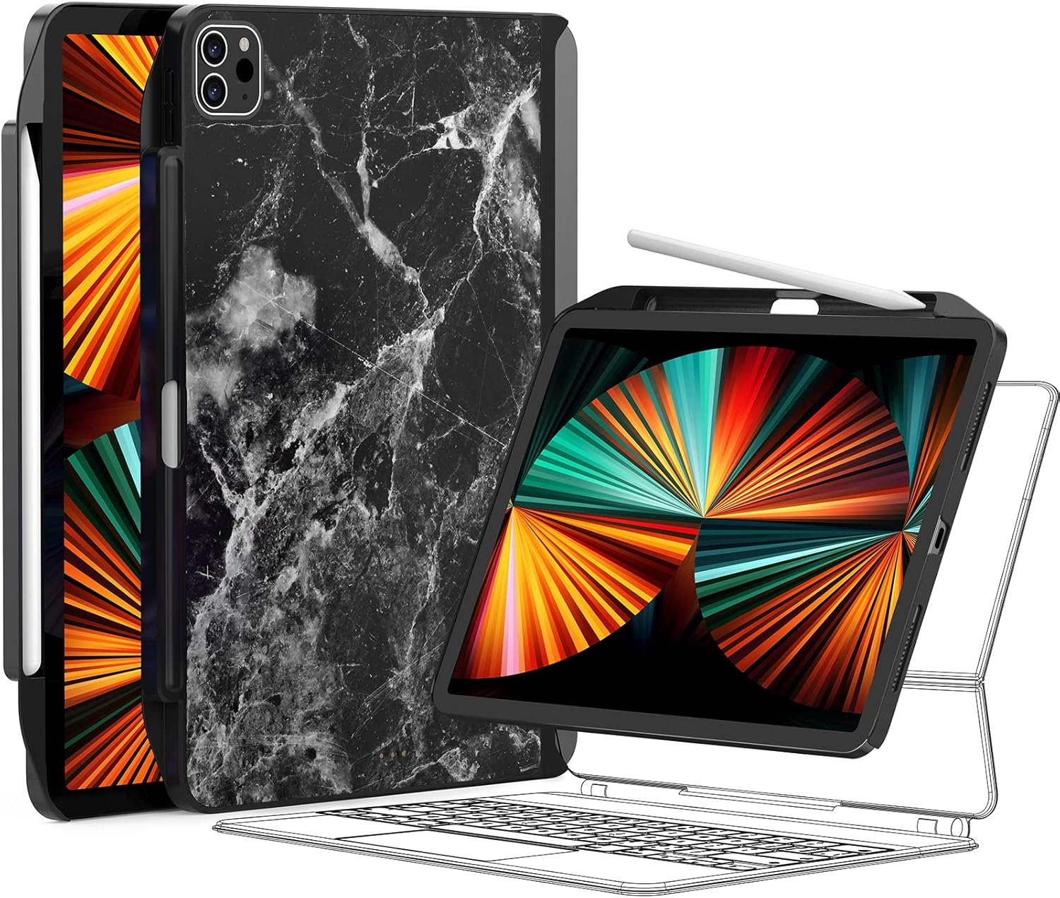 SwitchEasy CoverBuddy [New Upgrade] Magnetic Case for 2021 iPad Pro 12.9 Inch