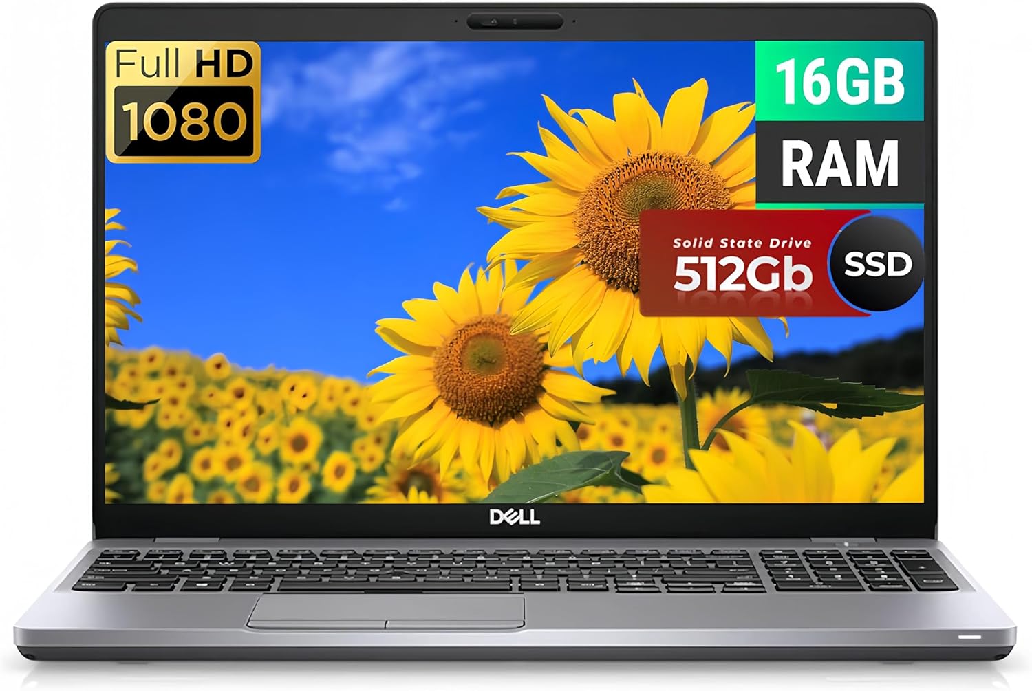 Dell Latitude 5510 Business Laptop, 15.6" FHD 1920 x 1080, Intel Core i5-10210U 1.7GHz, 16GB DDR4 RAM, 512GB SSD, Wi-Fi, Bluetooth, Camera