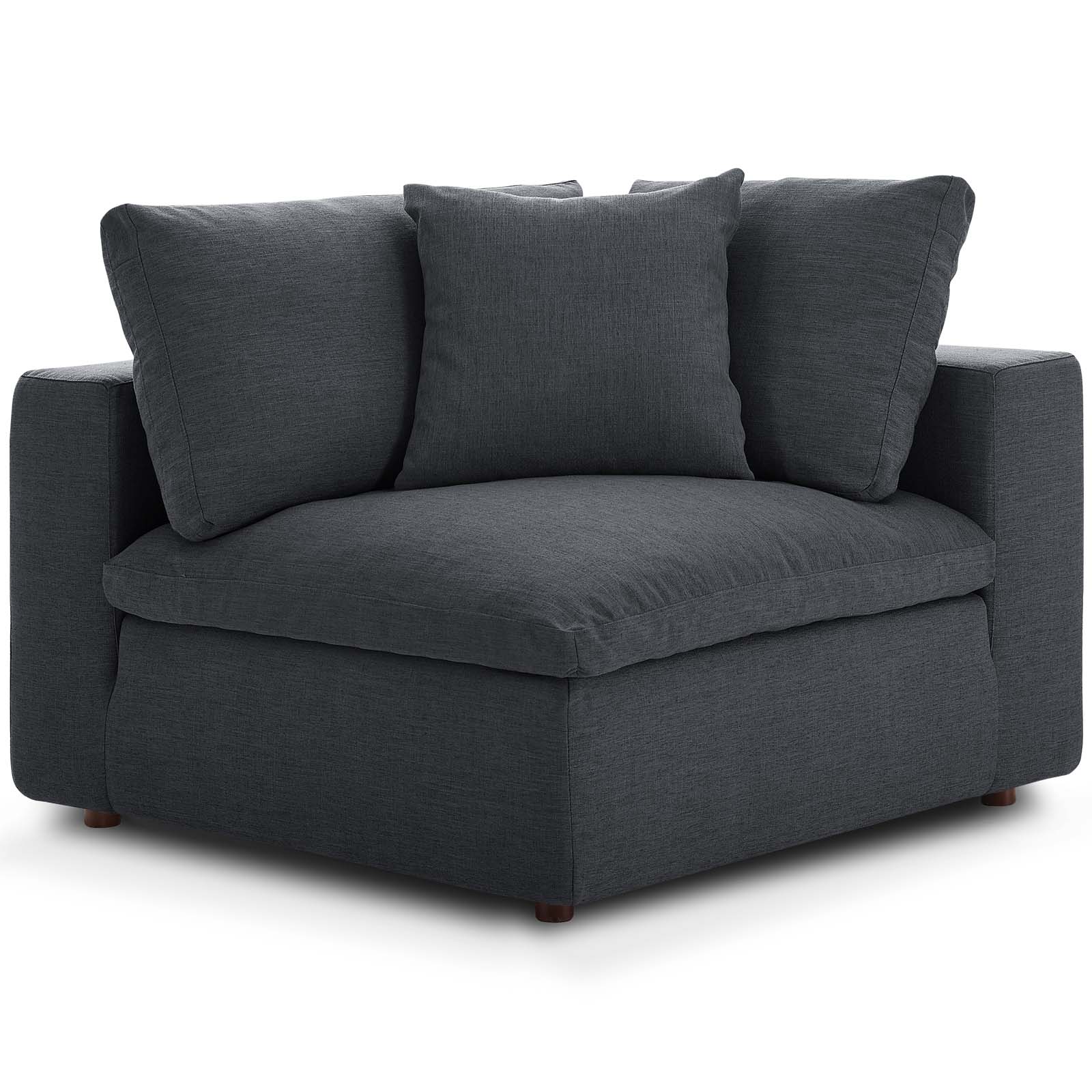 Modern Contemporary Urban Design Living Room Lounge Club Lobby Sofa Corner Chair, Fabric, Grey Gray
