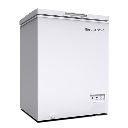 West Bend WB0700CFMW Chest Freezer with Adjustable Temperature Control, Free-Standing with Single Flip-Up Lid